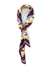 Foulard bordeaux 70x70cm in pura seta stampata PAINTING